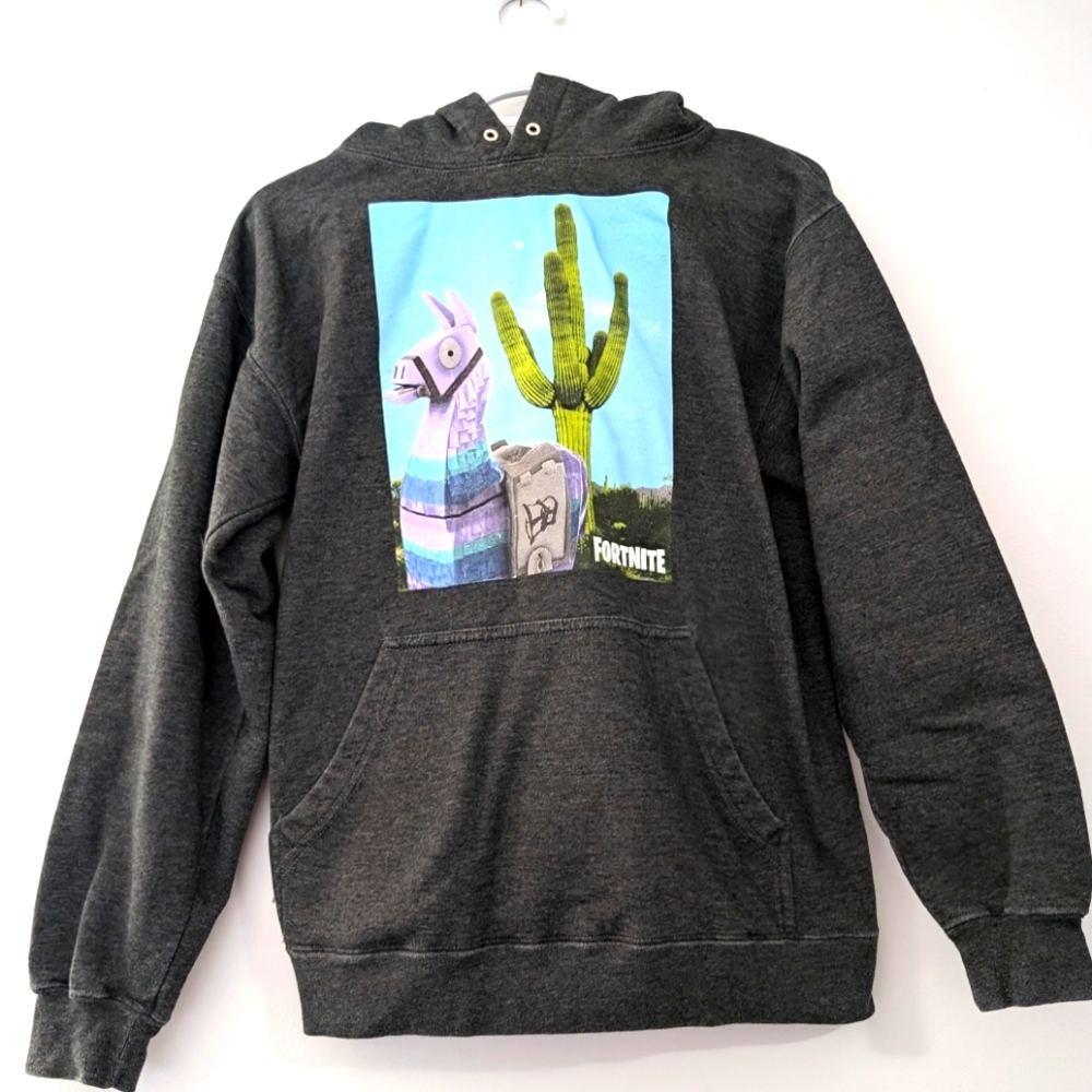Fortnite Pullover Hooded Sweatshirt Loot Llama Cactus Scene Unisex S